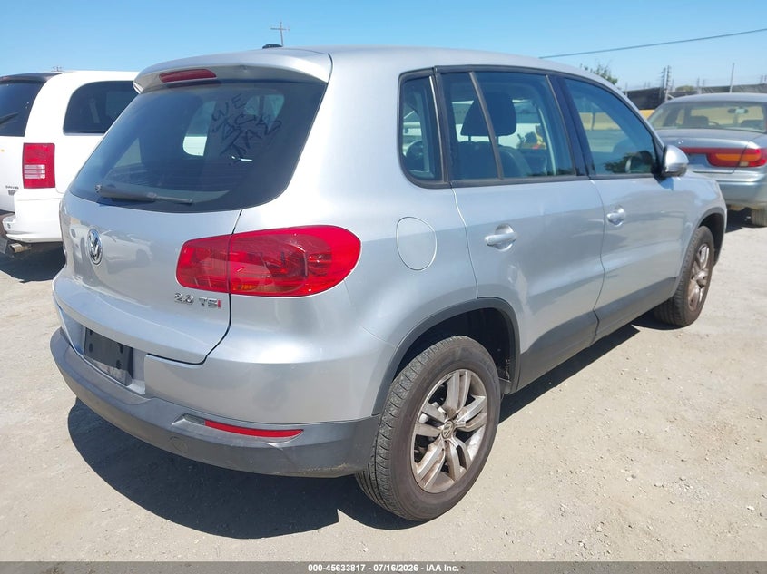 2014 Volkswagen Tiguan VIN WVGAV3AX6EW534865 IAAI salvage auction — NORMAL WEAR, Clear - Dealer Only (California), sold $600 on 2026-07-30 (photo 4)