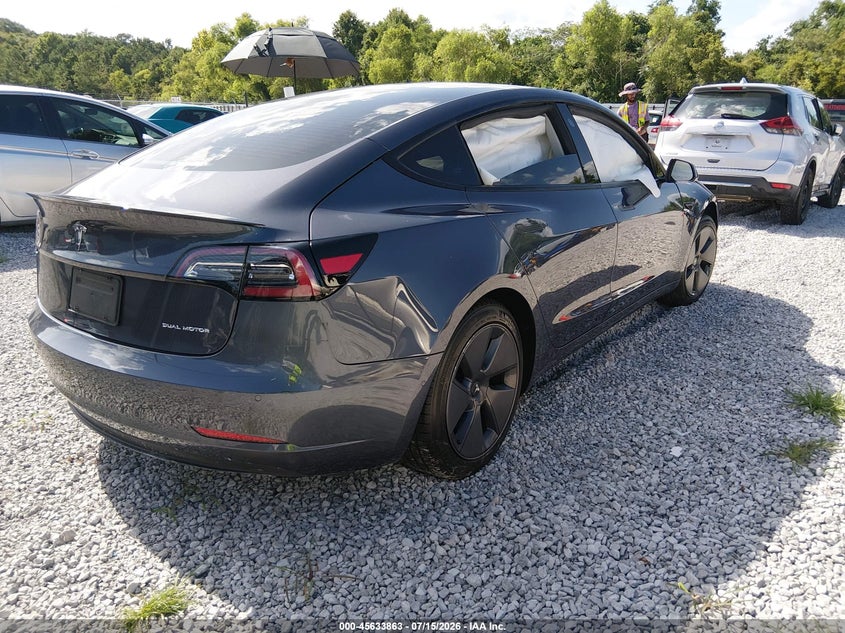2022 Tesla Model 3 VIN 5YJ3E1EB1NF263203 IAAI salvage auction — LEFT FRONT, Salvage Title, sold $4,900 on 2026-09-04 (photo 4)