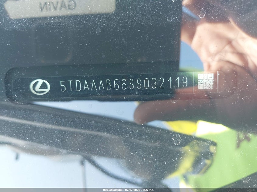 2025 Lexus Tx VIN 5TDAAAB66SS032119 IAAI salvage auction — ALL OVER, Salvage (Georgia), sold $3,050 on 2026-07-30 (photo 9)