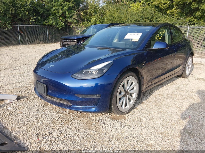 2022 Tesla Model 3 VIN 5YJ3E1EB4NF187086 IAAI salvage auction — REAR END, Salvage (Ohio), sold $7,200 on 2026-08-01 (photo 2)