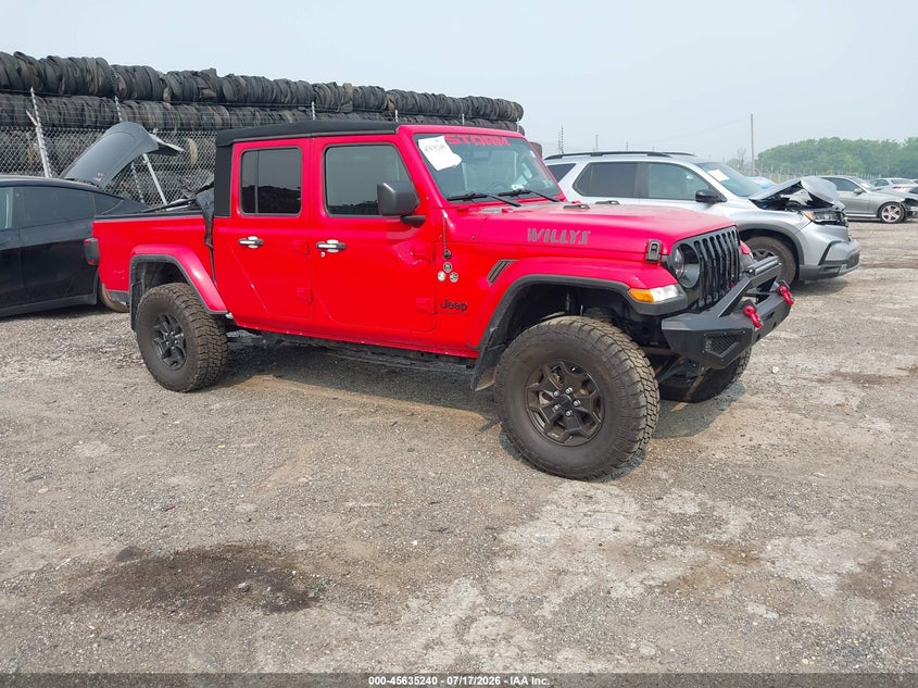 2022 Jeep Gladiator VIN 1C6HJTAG5NL135131 IAAI salvage auction — REAR END, Salvage (Pennsylvania), sold $12,500 on 2026-07-31 (photo 1)