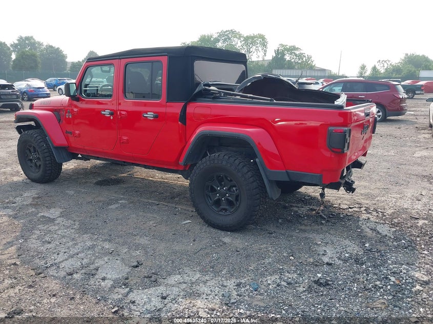 2022 Jeep Gladiator VIN 1C6HJTAG5NL135131 IAAI salvage auction — REAR END, Salvage (Pennsylvania), sold $12,500 on 2026-07-31 (photo 3)