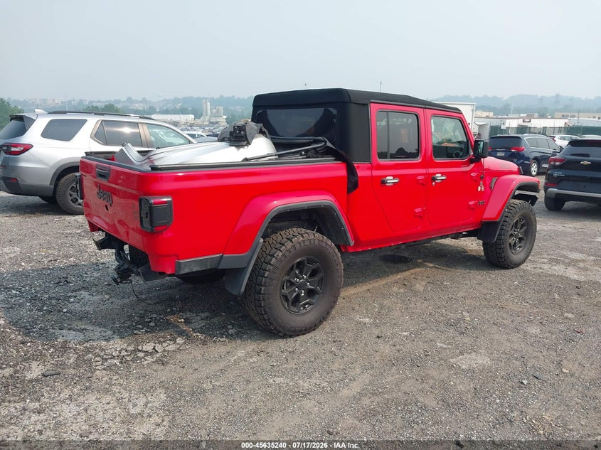 2022 Jeep Gladiator VIN 1C6HJTAG5NL135131 IAAI salvage auction — REAR END, Salvage (Pennsylvania), sold $12,500 on 2026-07-31 (photo 4)