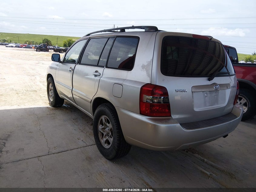 2006 Toyota Highlander VIN JTEGD21A860137553 IAAI salvage auction — NORMAL WEAR, Clear (Florida), sold $925 on 2026-07-28 (photo 3)