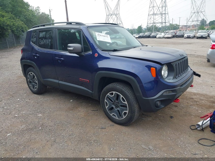 2016 Jeep Renegade VIN ZACCJBCT0GPC75917 IAAI salvage auction — LEFT FRONT, Salvage (Pennsylvania), sold $575 on 2026-07-24 (photo 1)