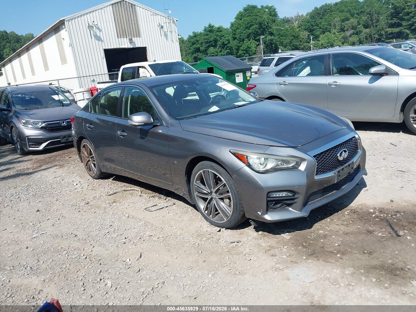 2014 Infiniti Q50 VIN JN1BV7AR8EM685951 IAAI salvage auction — NORMAL WEAR, Clear (New York), sold $2,900 on 2026-07-28 (photo 1)
