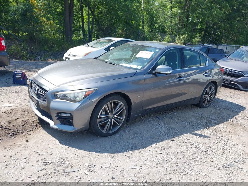 2014 Infiniti Q50 VIN JN1BV7AR8EM685951 IAAI salvage auction — NORMAL WEAR, Clear (New York), sold $2,900 on 2026-07-28 (photo 2)