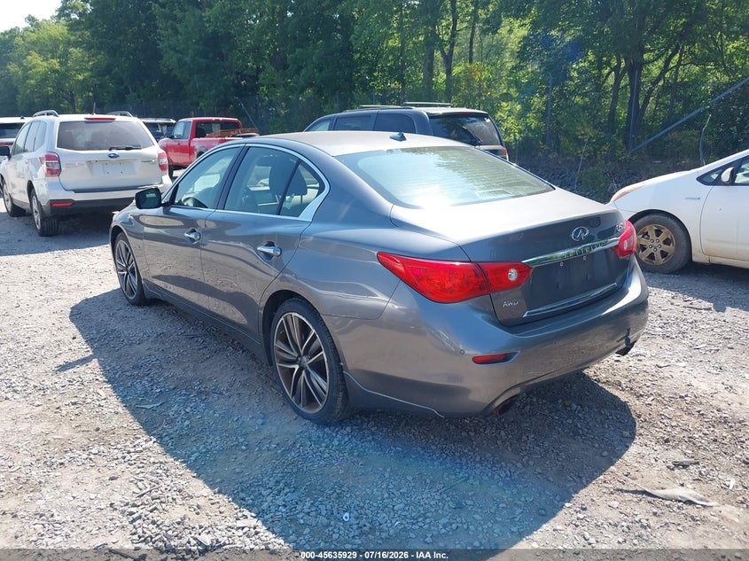 2014 Infiniti Q50 VIN JN1BV7AR8EM685951 IAAI salvage auction — NORMAL WEAR, Clear (New York), sold $2,900 on 2026-07-28 (photo 3)