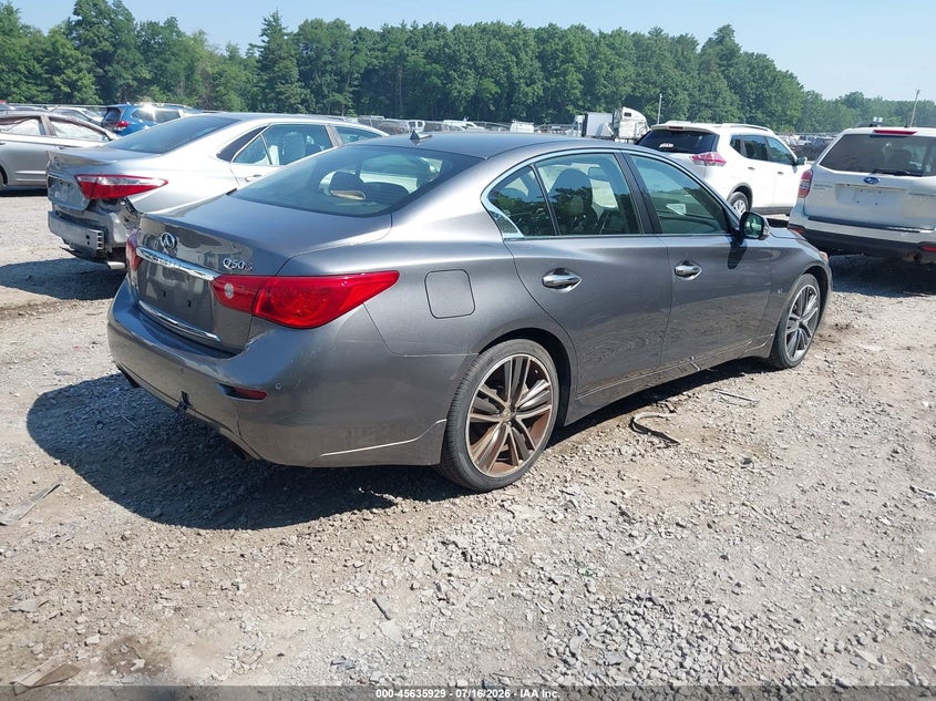 2014 Infiniti Q50 VIN JN1BV7AR8EM685951 IAAI salvage auction — NORMAL WEAR, Clear (New York), sold $2,900 on 2026-07-28 (photo 4)
