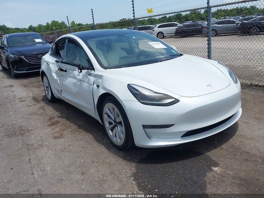 2021 Tesla Model 3 VIN 5YJ3E1EB2MF919200 — IAAI salvage auction photo