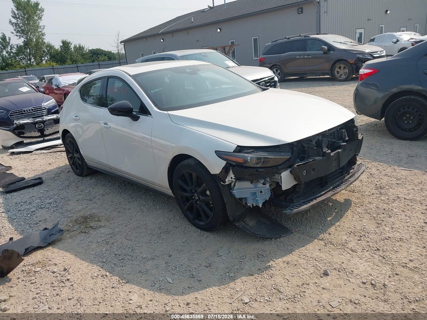 2021 Mazda 3 VIN JM1BPBNY4M1402926 IAAI salvage auction — FRONT END, Wait Title, sold $8,100 on 2026-08-16 (photo 1)