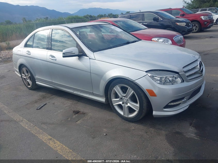 2011 Mercedes-benz C class VIN WDDGF8BB4BR163748 IAAI salvage auction — FRONT END, Nrc Lienholder Repossession Paperwork (Utah), sold $475 on 2026-08-06 (photo 1)
