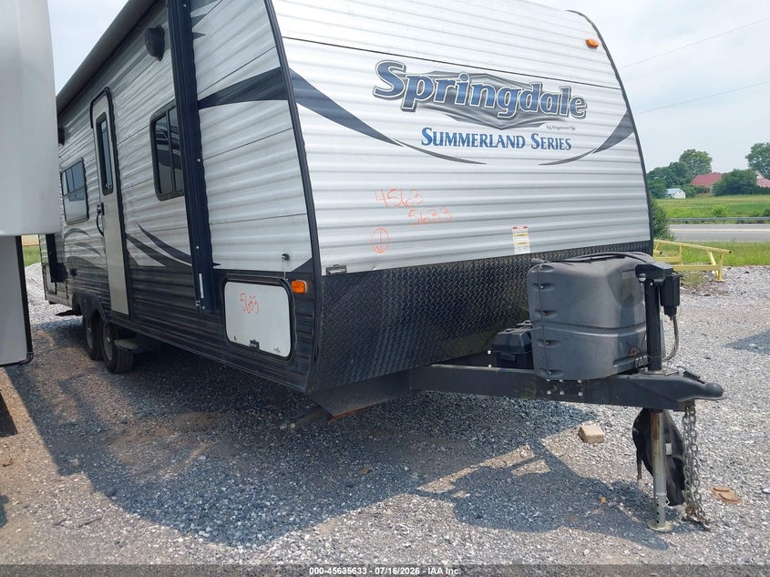 2016 Keystone Travel trailer VIN 4YDT26020G3153267 IAAI salvage auction — SIDE, Salvage (Pennsylvania), sold $25 on 2026-07-29 (photo 1)