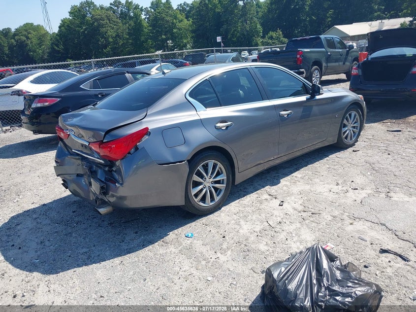 2014 Infiniti Q50 VIN JN1BV7AP2EM689654 IAAI salvage auction — REAR END, Salvage (Georgia), sold $1,825 on 2026-09-14 (photo 4)
