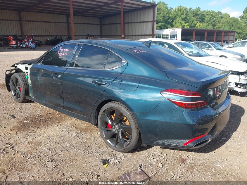 2022 Genesis G70 VIN KMTG54TE4NU096988 IAAI salvage auction — LEFT SIDE, Wait Title, sold $9,750 on 2026-09-26 (photo 3)