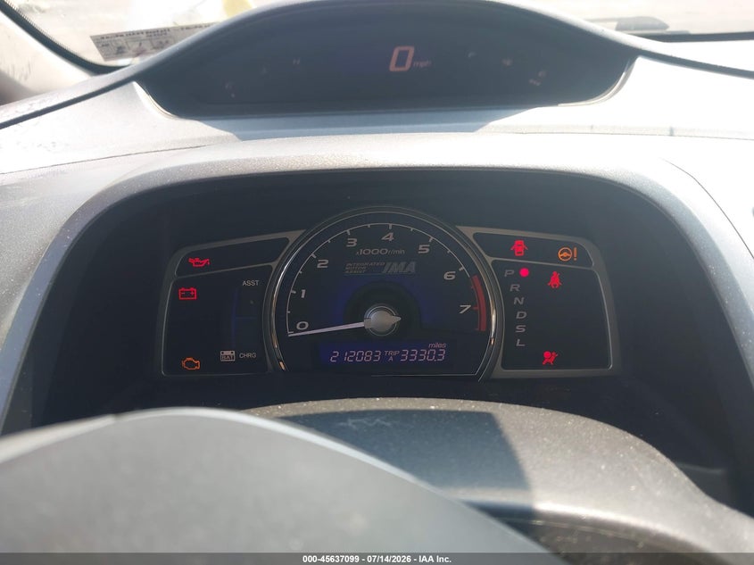 2008 Honda Civic hybrid VIN JHMFA36208S009281 IAAI salvage auction — NORMAL WEAR, Clear (Pennsylvania), sold $25 on 2026-07-21 (photo 7)