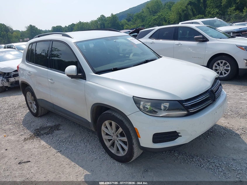 2017 Volkswagen Tiguan VIN WVGBV7AX6HK044031 IAAI salvage auction — FRONT END, Clear (Virginia), sold $1,600 on 2026-08-14 (photo 1)