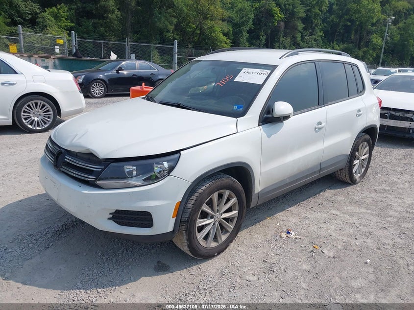 2017 Volkswagen Tiguan VIN WVGBV7AX6HK044031 IAAI salvage auction — FRONT END, Clear (Virginia), sold $1,600 on 2026-08-14 (photo 2)