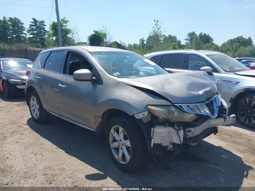 2009 Nissan Murano VIN JN8AZ18W09W125894 IAAI salvage auction — FRONT END, Clear (Massachusetts), sold $400 on 2026-07-31 (photo 1)