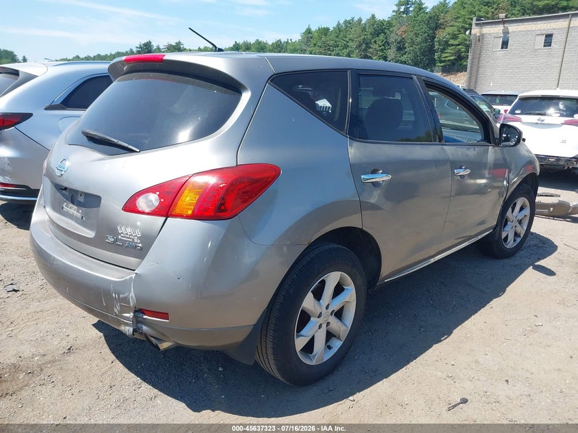 2009 Nissan Murano VIN JN8AZ18W09W125894 IAAI salvage auction — FRONT END, Clear (Massachusetts), sold $400 on 2026-07-31 (photo 4)