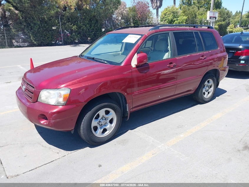 2006 Toyota Highlander VIN JTEDD21AX60139324 IAAI salvage auction — NORMAL WEAR, Clear - Dealer Only (California), sold $350 on 2026-07-29 (photo 2)