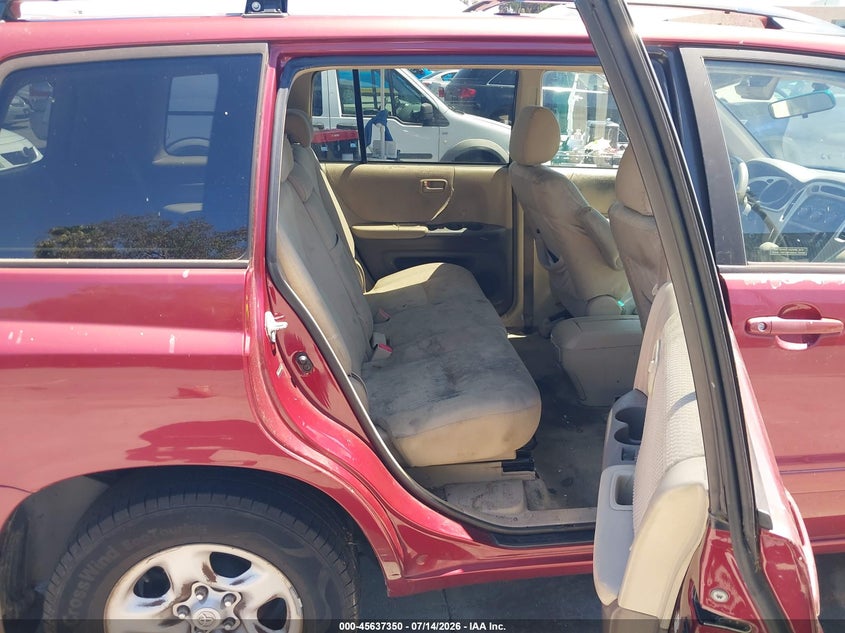 2006 Toyota Highlander VIN JTEDD21AX60139324 IAAI salvage auction — NORMAL WEAR, Clear - Dealer Only (California), sold $350 on 2026-07-29 (photo 8)