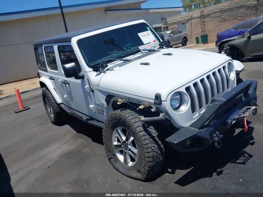 2021 Jeep Wrangler / VIN 1C4HJXEN7MW592142 IAAI salvage auction — RIGHT FRONT, Salvage Title, sold $10,350 on 2026-08-14 (photo 1)