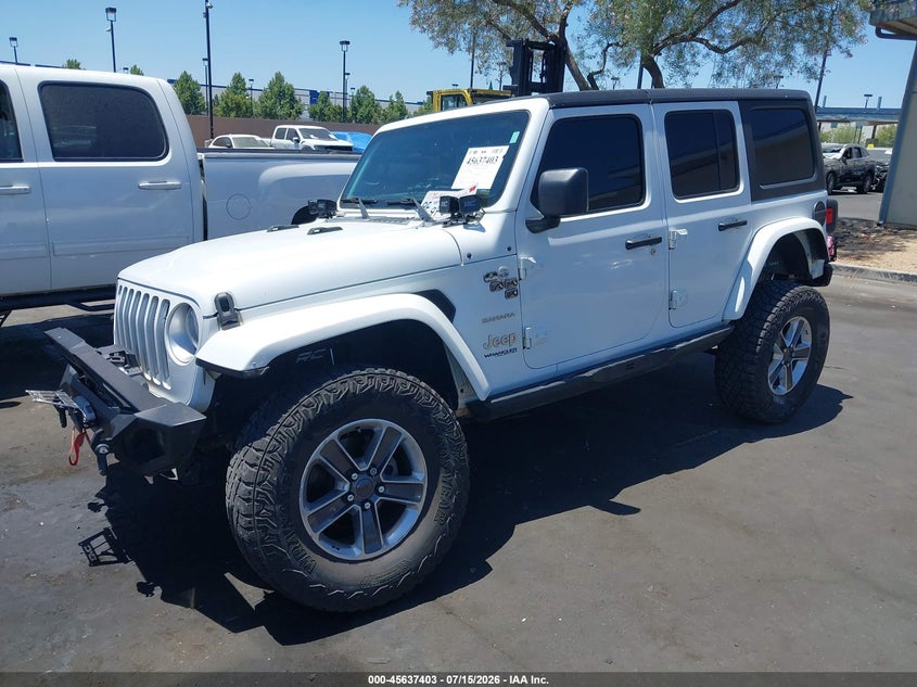 2021 Jeep Wrangler / VIN 1C4HJXEN7MW592142 IAAI salvage auction — RIGHT FRONT, Salvage Title, sold $10,350 on 2026-08-14 (photo 2)
