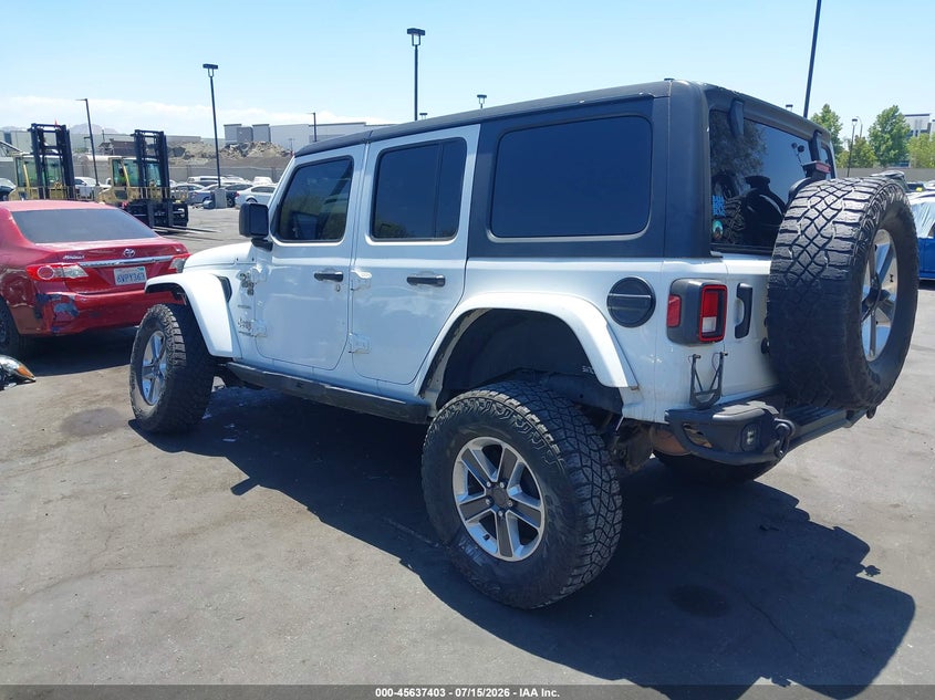 2021 Jeep Wrangler / VIN 1C4HJXEN7MW592142 IAAI salvage auction — RIGHT FRONT, Salvage Title, sold $10,350 on 2026-08-14 (photo 3)