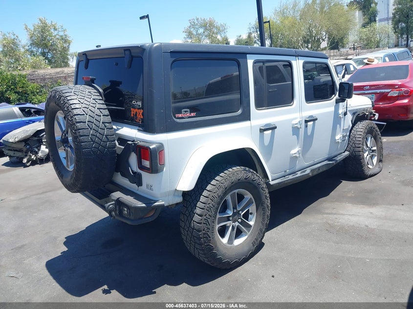 2021 Jeep Wrangler / VIN 1C4HJXEN7MW592142 IAAI salvage auction — RIGHT FRONT, Salvage Title, sold $10,350 on 2026-08-14 (photo 4)
