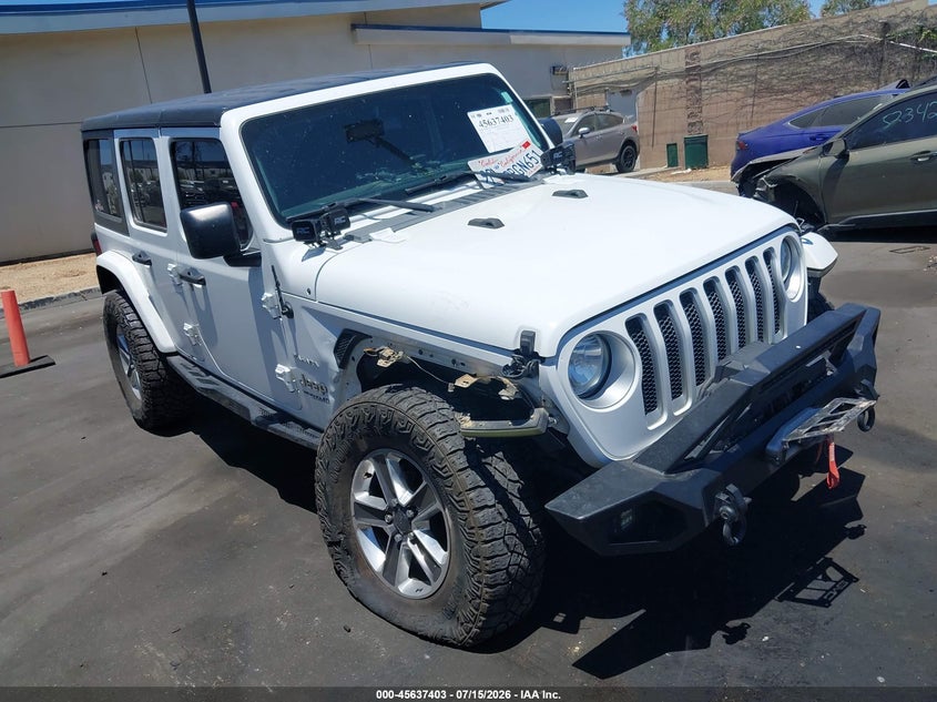 2021 Jeep Wrangler / VIN 1C4HJXEN7MW592142 IAAI salvage auction — RIGHT FRONT, Salvage Title, sold $10,350 on 2026-08-14 (photo 6)