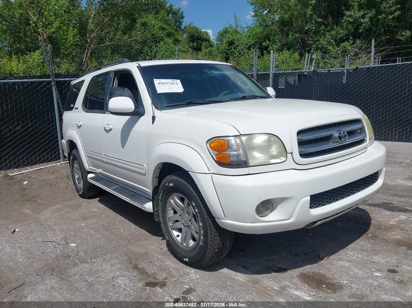 2003 Toyota Sequoia VIN 5TDBT48A53S158145 IAAI salvage auction — NORMAL WEAR, Clear (Kansas), sold $300 on 2026-07-29 (photo 1)