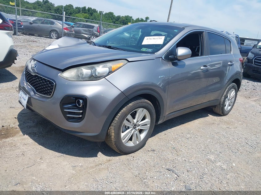 2017 Kia Sportage VIN KNDPMCAC3H7235900 IAAI salvage auction — RIGHT FRONT, Salvage (Pennsylvania), sold $1,800 on 2026-07-29 (photo 2)