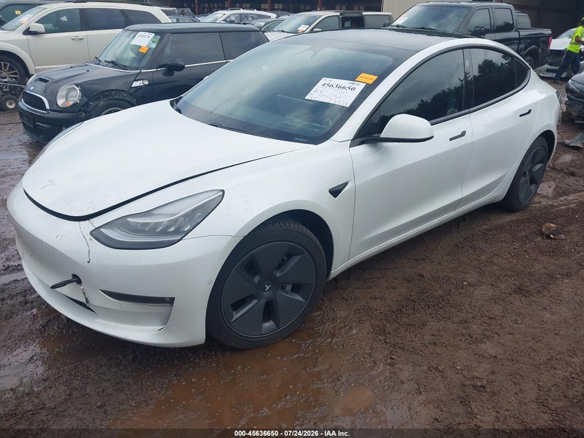 2021 Tesla Model 3 VIN 5YJ3E1EB3MF852896 IAAI salvage auction — UNDERCARRIAGE, Salvage Title, sold $7,500 on 2026-09-07 (photo 2)