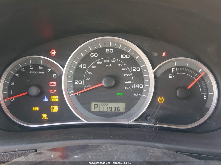 2009 Subaru Impreza VIN JF1GH61679H812686 IAAI salvage auction — NORMAL WEAR, Peddle Clear Public-Restricted (Oregon), sold $125 on 2026-07-29 (photo 7)