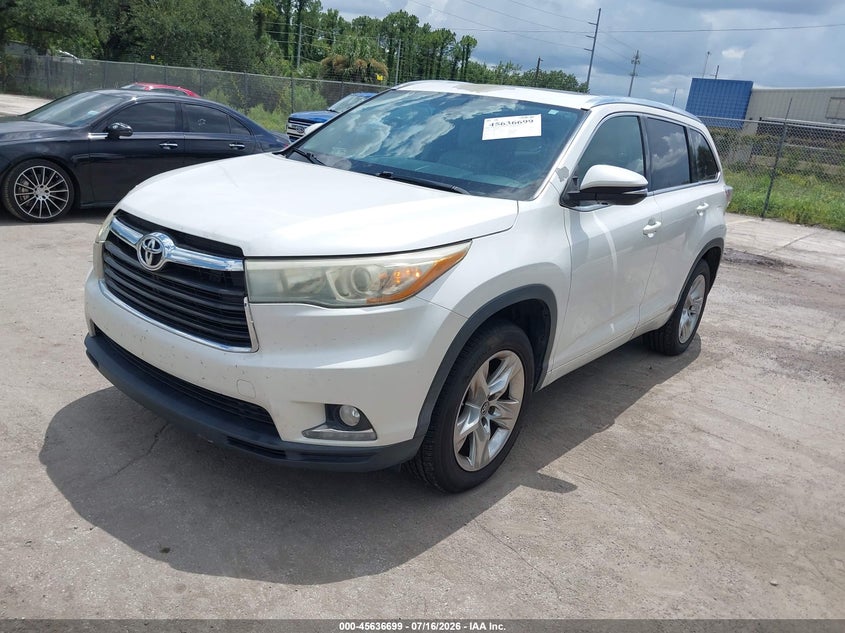 2016 Toyota Highlander VIN 5TDYKRFHXGS135251 IAAI salvage auction — MECHANICAL, Rebuildable (Florida), sold $5,300 on 2026-08-02 (photo 2)
