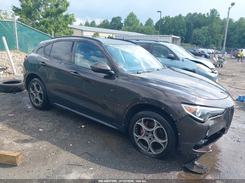 2018 Alfa romeo Stelvio VIN ZASFAKPN3J7B71572 IAAI salvage auction — FRONT END, Clear (Virginia), sold $3,700 on 2026-08-17 (photo 1)