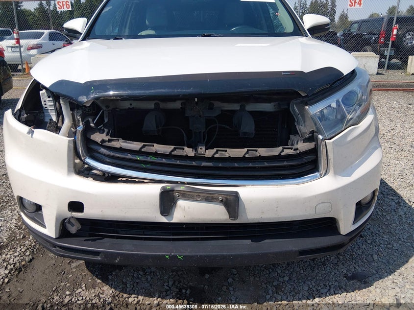 2015 Toyota Highlander VIN 5TDJKRFH6FS109634 IAAI salvage auction — FRONT END, Salvage Title, sold $7,100 on 2026-08-01 (photo 6)