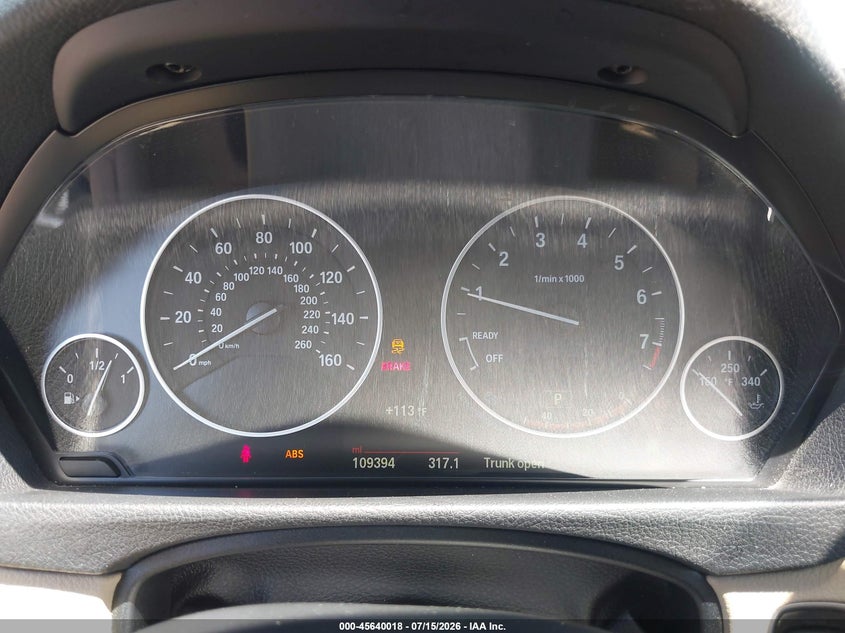 2015 BMW 3er VIN WBA3C1C50FP852489 IAAI salvage auction — REAR END, Salvage Title, sold $3,575 on 2026-08-19 (photo 7)