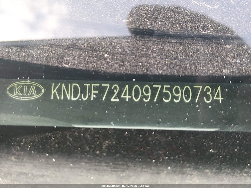 2009 Kia Sportage VIN KNDJF724097590734 IAAI salvage auction — NORMAL WEAR, Original (Texas), sold $875 on 2026-07-29 (photo 9)