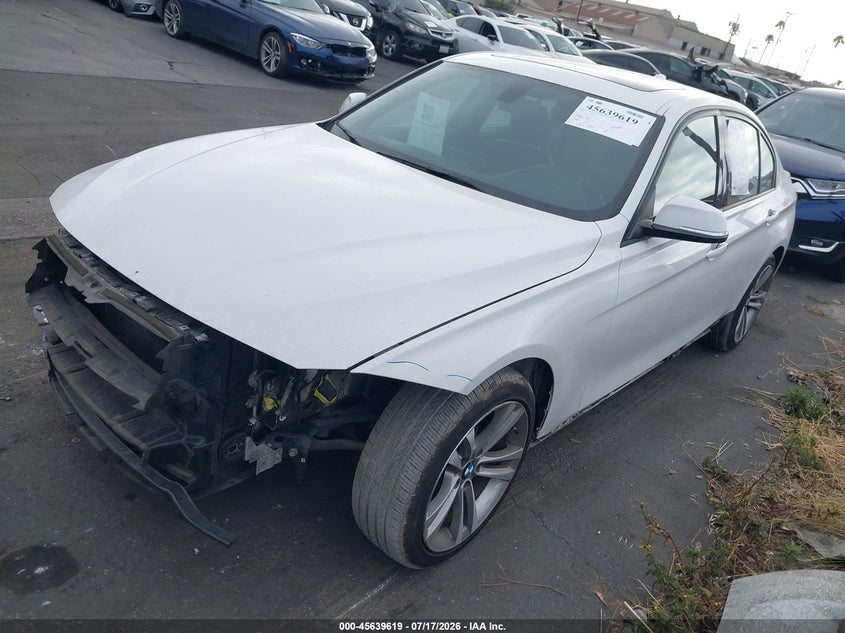2016 BMW 3er VIN WBA8E9G56GNT86041 IAAI salvage auction — FRONT END, Wait Title, sold $2,075 on 2026-08-12 (photo 2)