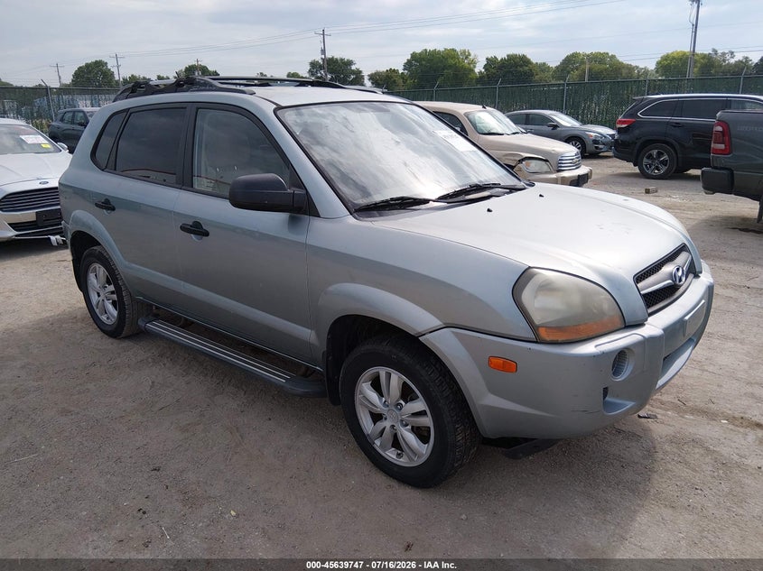 2009 Hyundai Tucson VIN KM8JM12B59U040993 IAAI salvage auction — NORMAL WEAR, Clear (Kansas), sold $275 on 2026-07-31 (photo 1)