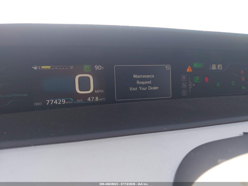 2017 Toyota Prius VIN JTDKARFP3H3038976 IAAI salvage auction — REAR END, Salvage (California), sold $9,000 on 2026-07-31 (photo 7)