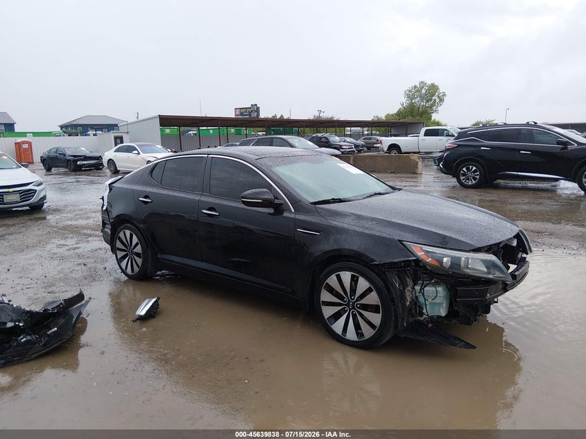 2014 Kia Optima VIN 5XXGR4A67EG310960 IAAI salvage auction — FRONT & REAR, Salvage (Texas), sold $25 on 2026-07-29 (photo 1)