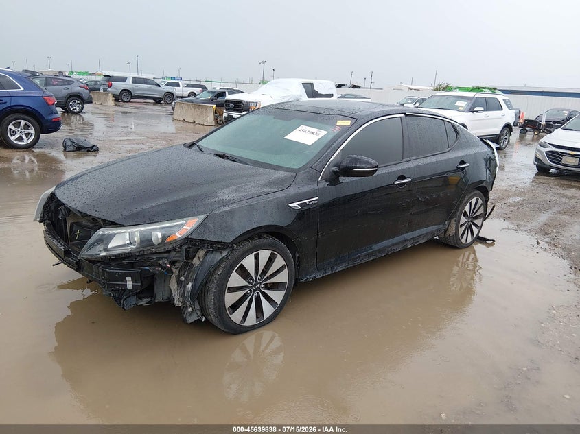 2014 Kia Optima VIN 5XXGR4A67EG310960 IAAI salvage auction — FRONT & REAR, Salvage (Texas), sold $25 on 2026-07-29 (photo 2)
