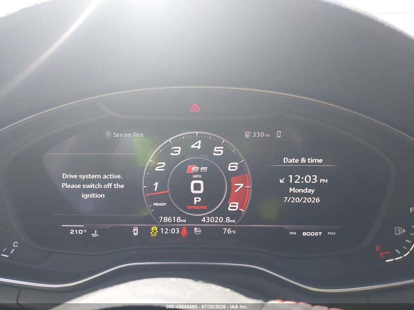 2018 Audi S5 VIN WAUB4CF56JA126812 IAAI salvage auction — LEFT REAR, Mv-907A (New York), sold $3,650 on 2026-07-30 (photo 7)