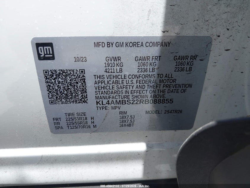 2024 Buick Encore gx VIN KL4AMBS22RB088855 IAAI salvage auction — FRONT END, Salvage Title, sold $7,550 on 2026-08-12 (photo 9)
