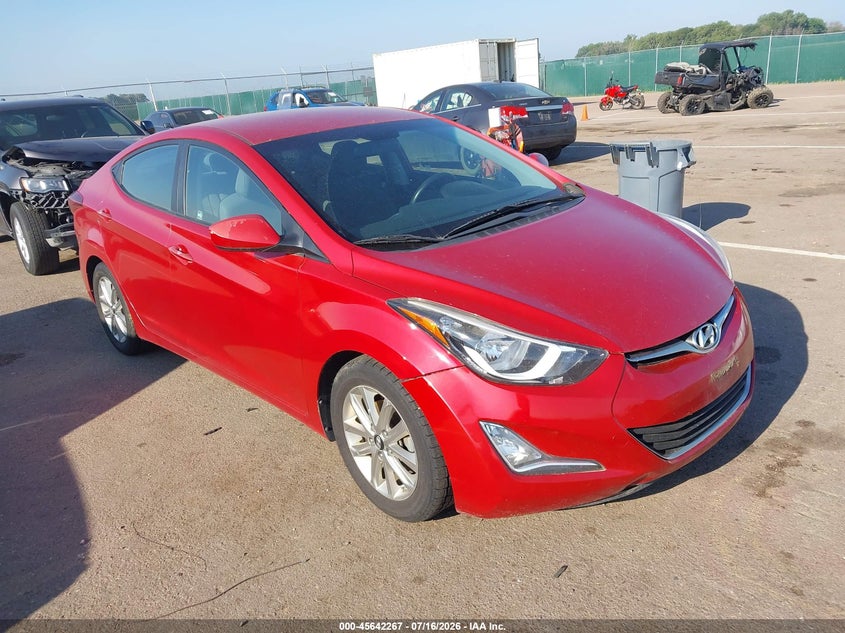2014 Hyundai Elantra VIN KMHDH4AE1EU190382 IAAI salvage auction — NORMAL WEAR, Regular Certificate (Iowa), sold $625 on 2026-07-28 (photo 1)