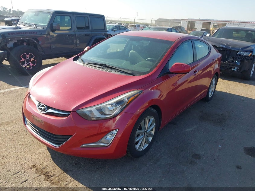2014 Hyundai Elantra VIN KMHDH4AE1EU190382 IAAI salvage auction — NORMAL WEAR, Regular Certificate (Iowa), sold $625 on 2026-07-28 (photo 2)