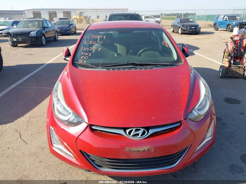 2014 Hyundai Elantra VIN KMHDH4AE1EU190382 IAAI salvage auction — NORMAL WEAR, Regular Certificate (Iowa), sold $625 on 2026-07-28 (photo 6)